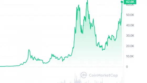 La valeur du Bitcoin a récemment grimpé en flèche. Photo : capture d’écran de coinmarketcap.com